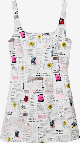 Desigual Dress 'Breaking News' in White: front