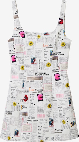 Desigual Jurk 'Breaking News' in Wit: voorkant