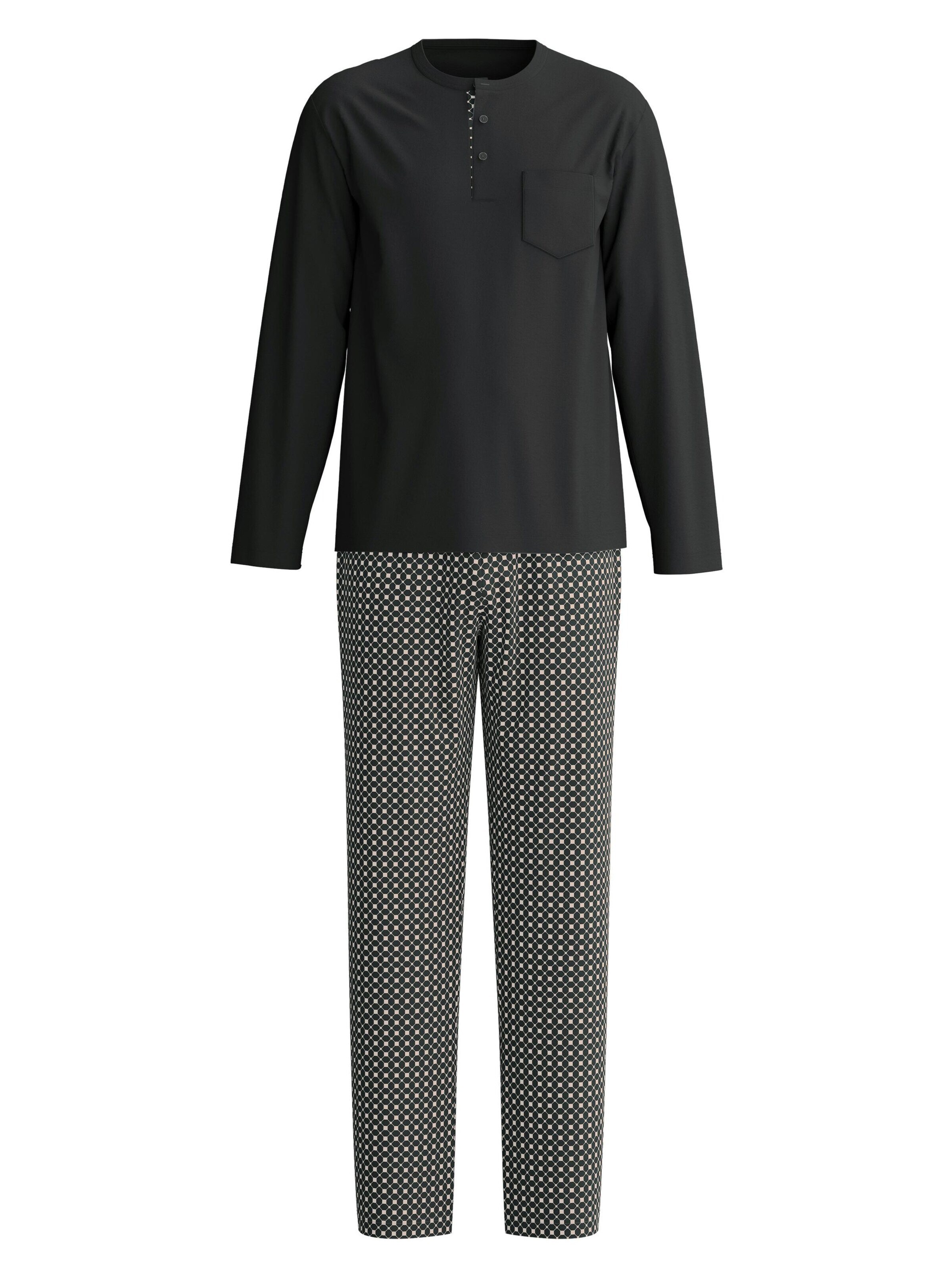 Pigiama lungo 'Relax Cosy Vibes 4' di CALIDA in nero: frontale