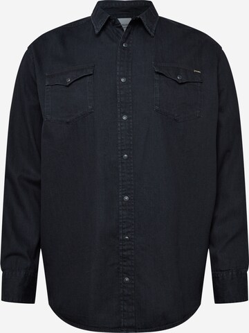 Regular fit Camicia 'Sheridan' di Jack & Jones Plus in nero: frontale