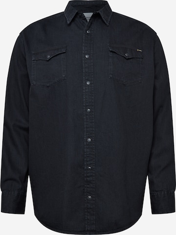 Jack & Jones Plus - Ajuste regular Camisa 'Sheridan' en negro: frente