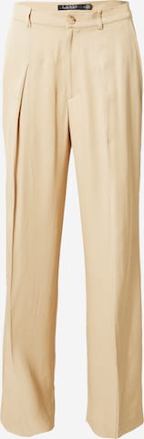 Regular Pantalon à plis 'ELSTON' Lauren Ralph Lauren en beige : devant