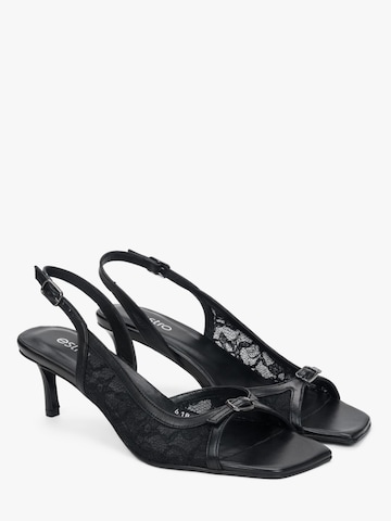 Estro Riemensandale '30-6184'‌‌‌ in Schwarz: Vorderseite