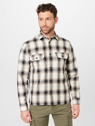 Regular fit Camicia di Lindbergh in beige: frontale