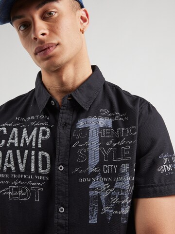 CAMP DAVID Regular fit Button Up Shirt in Black