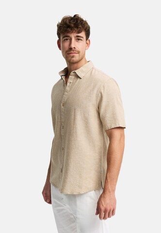 INDICODE JEANS Regular Fit Hemd 'Lino' in Beige