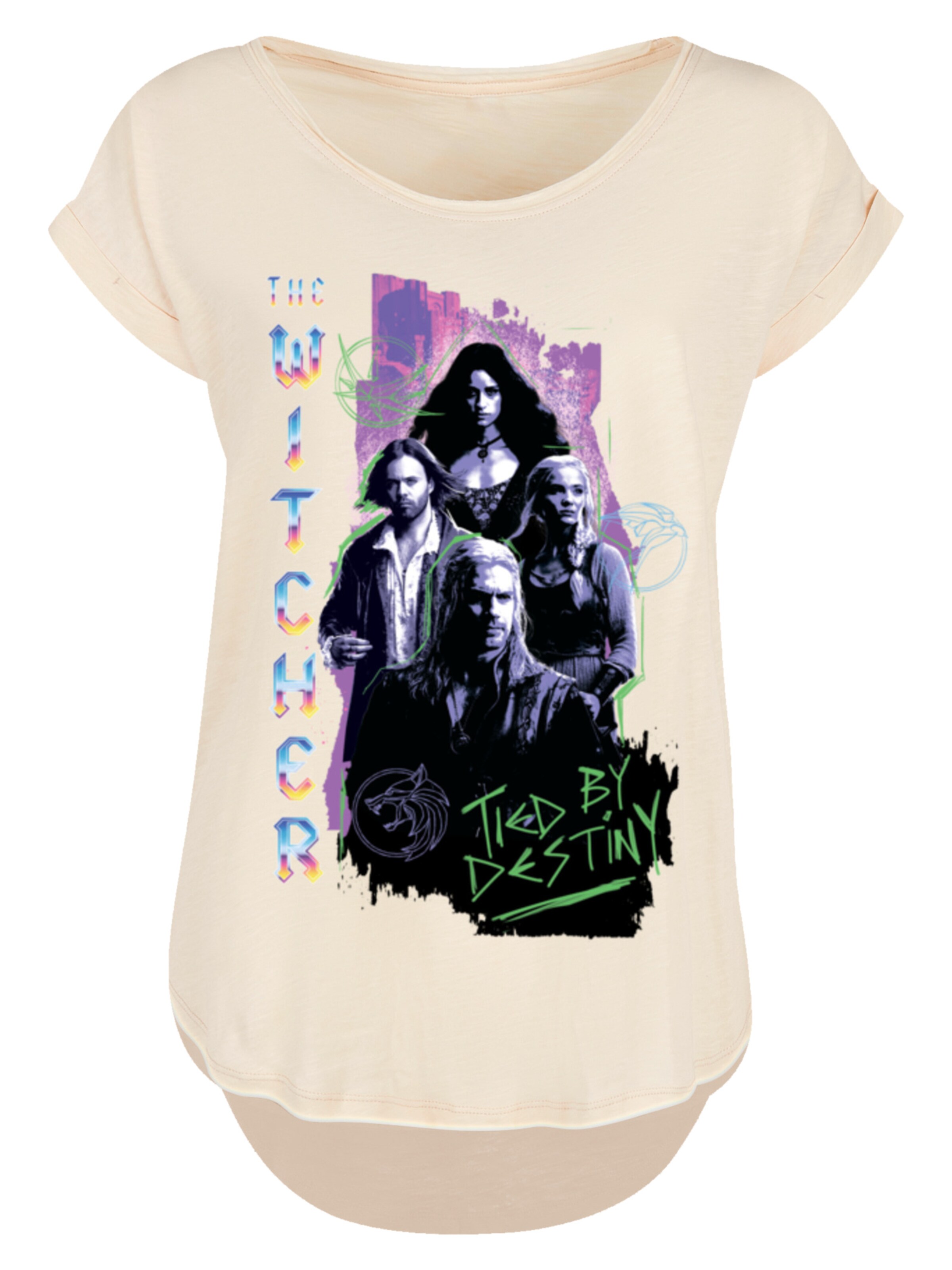 F4NT4STIC Shirt 'The Witcher Tied By Destiny Netflix TV Series' in Beige: voorkant