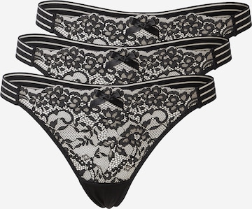 Hunkemöller Stringit 'Sully' värissä musta: etupuoli