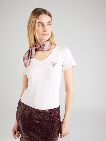 GUESS Μπλουζάκι σε ροζ: μπροστά