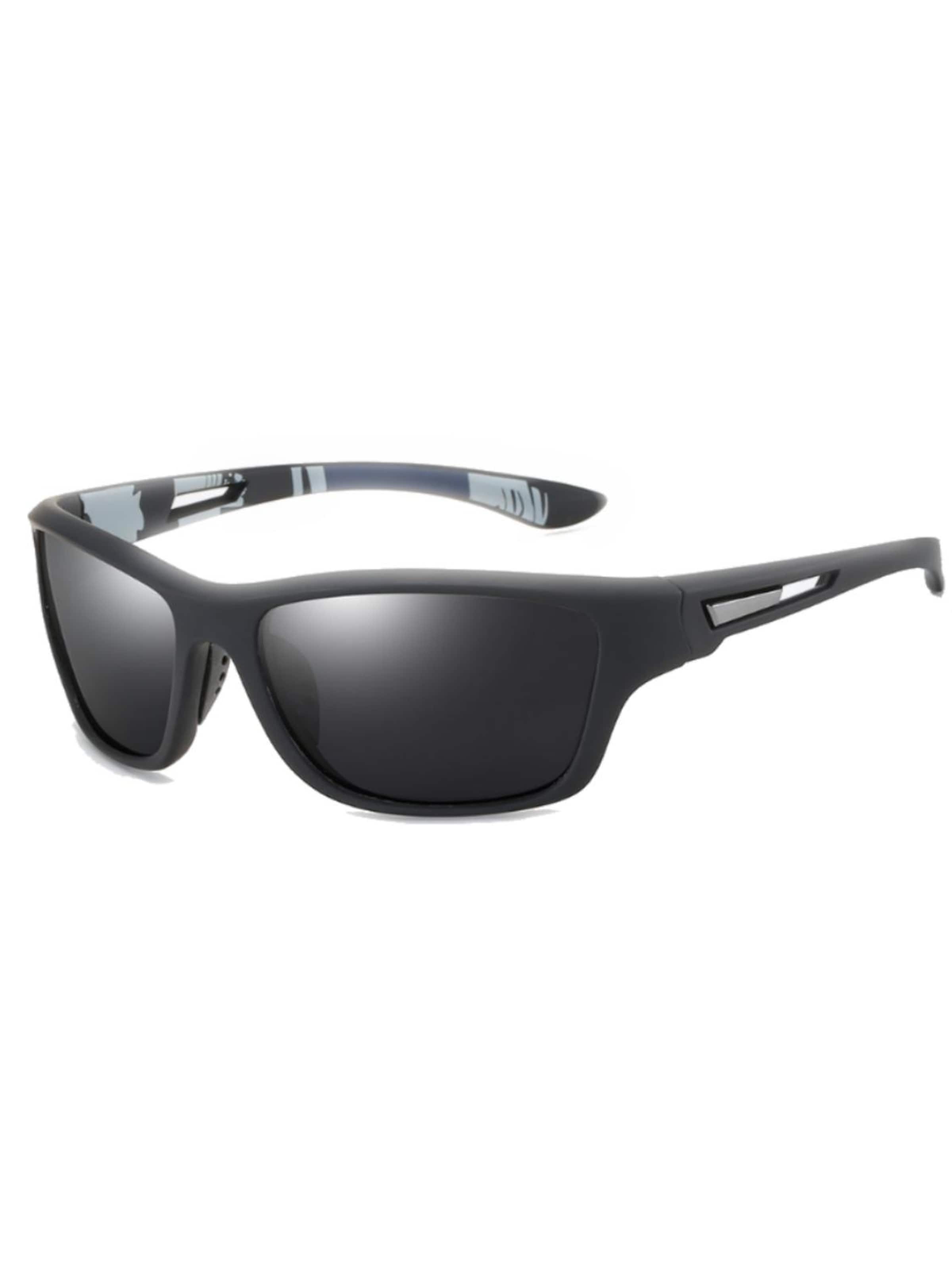 VEYREY Sunglasses 'VeyRey Männer Sonnenbrille Gustav Sport Schwarz Gläser Schwarz' in Black: front