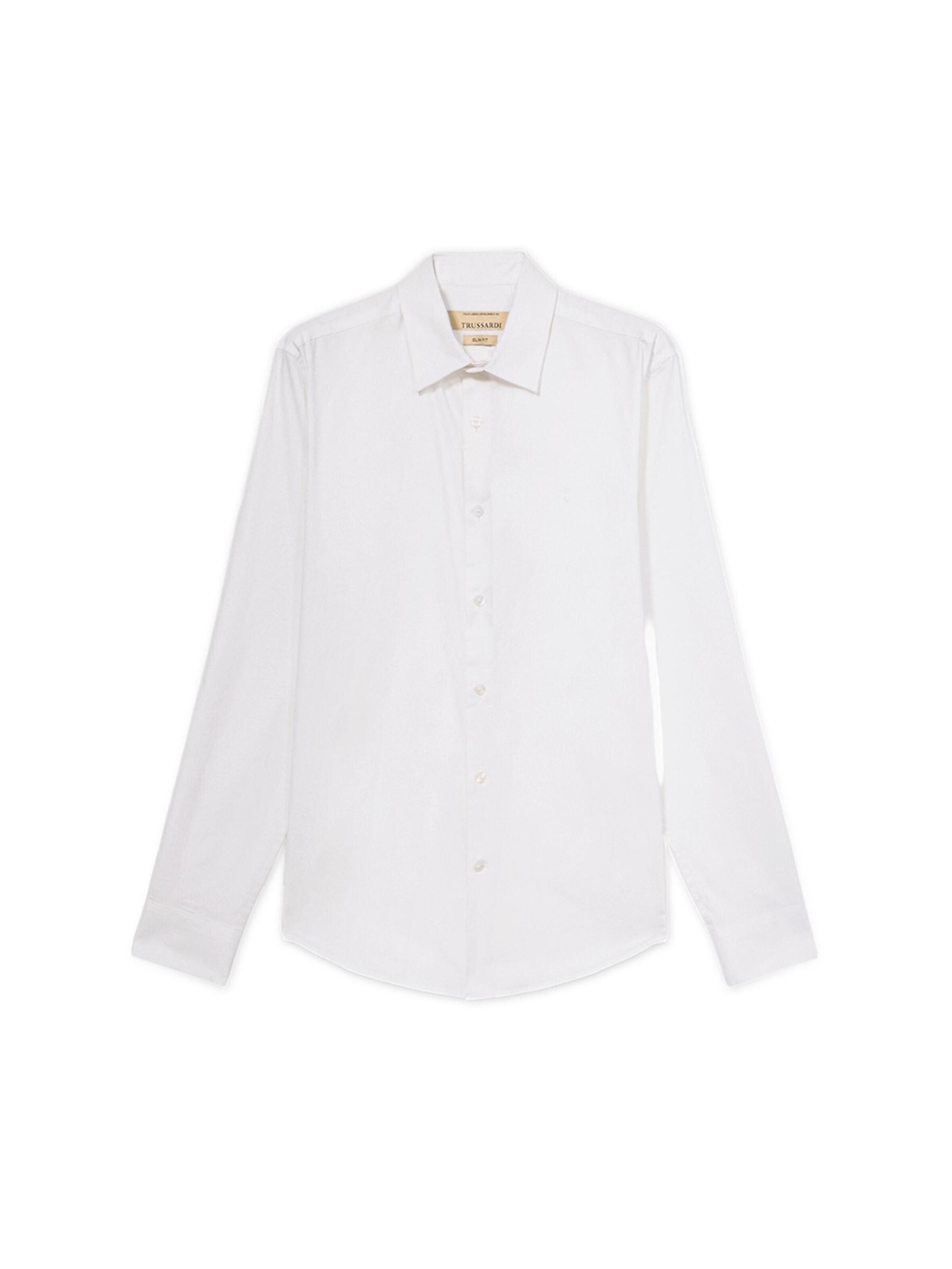 Trussardi Button Up Shirt in White: front
