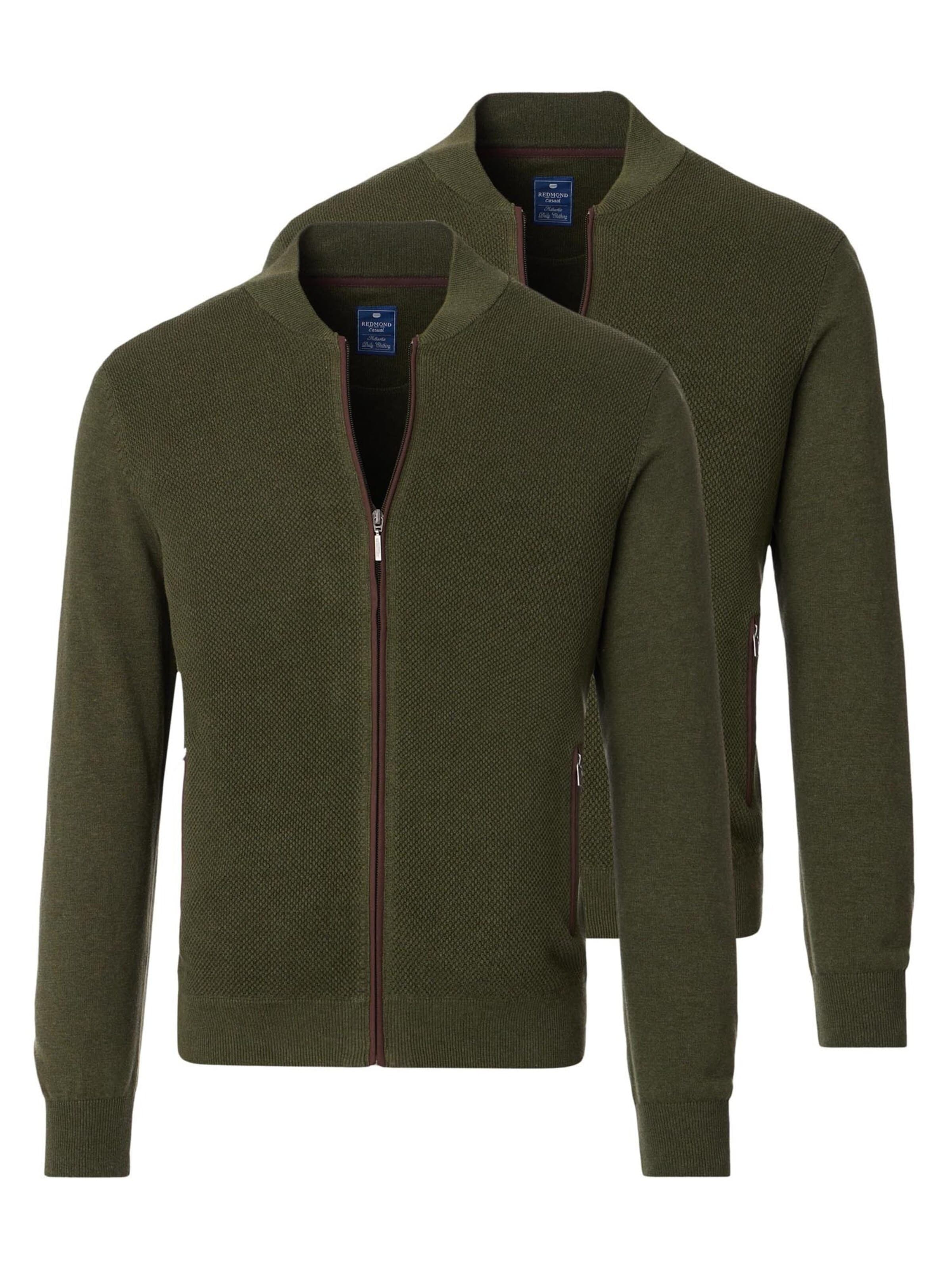redmond Knit Cardigan 'Basic' in Green: front