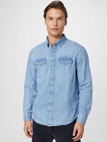 American Eagle Regular fit Overhemd in Blauw: voorkant