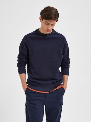 SELECTED HOMME Sweatshirt 'Karl' i blå: forside