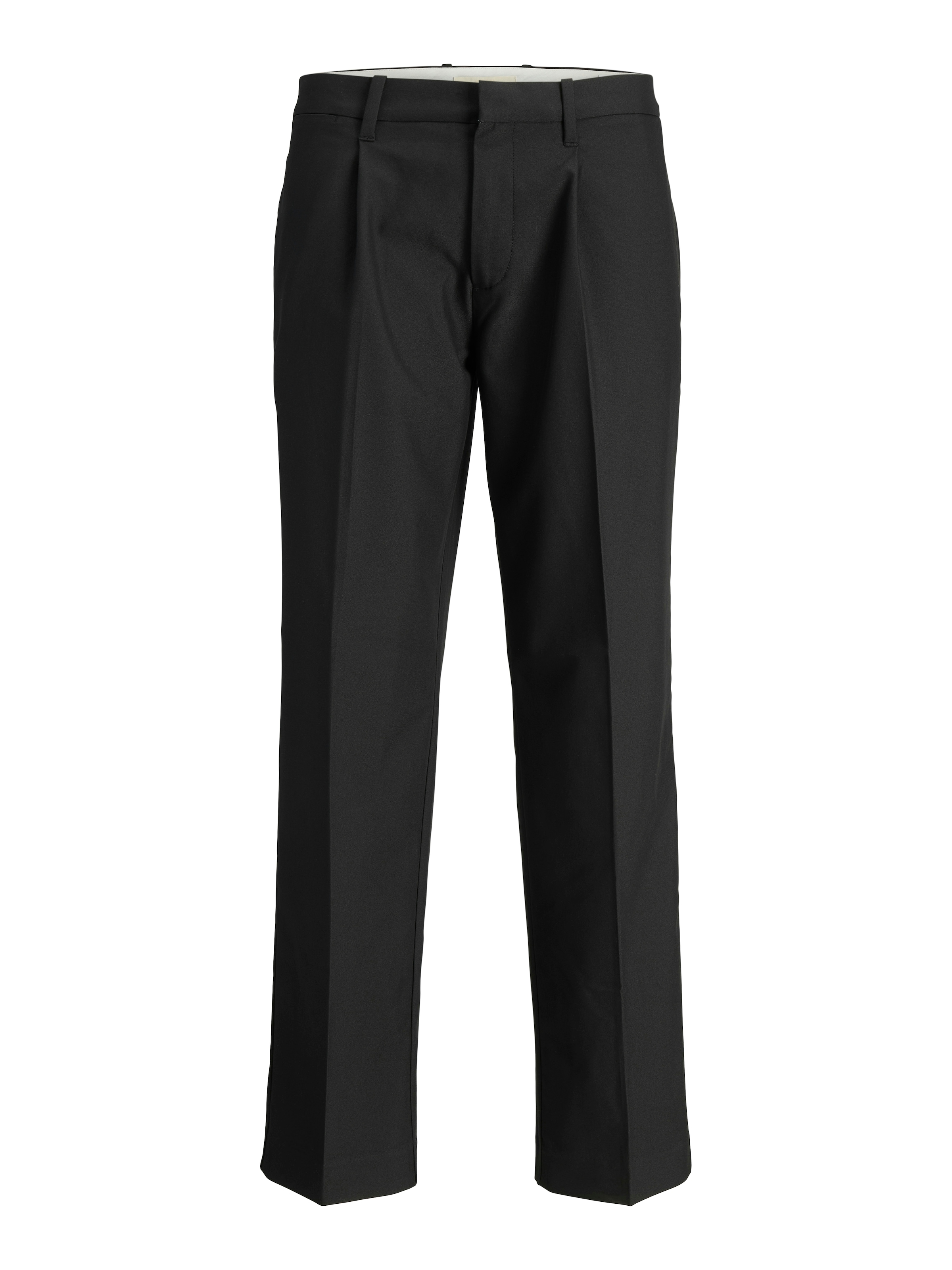 JACK & JONES Loose fit Pleat-front trousers 'JPRCCKarl JJCameron' in Black: front