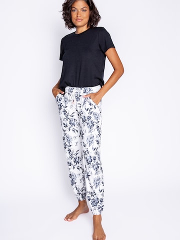 PJ Salvage Pyjamabroek ' Black Rose ' in Wit