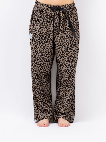 Eivy Wide leg Sports trousers in Brown: front