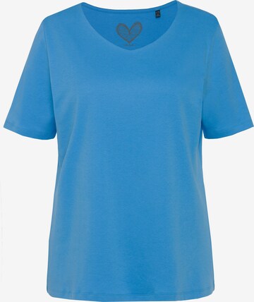 T-shirt Ulla Popken en bleu : devant