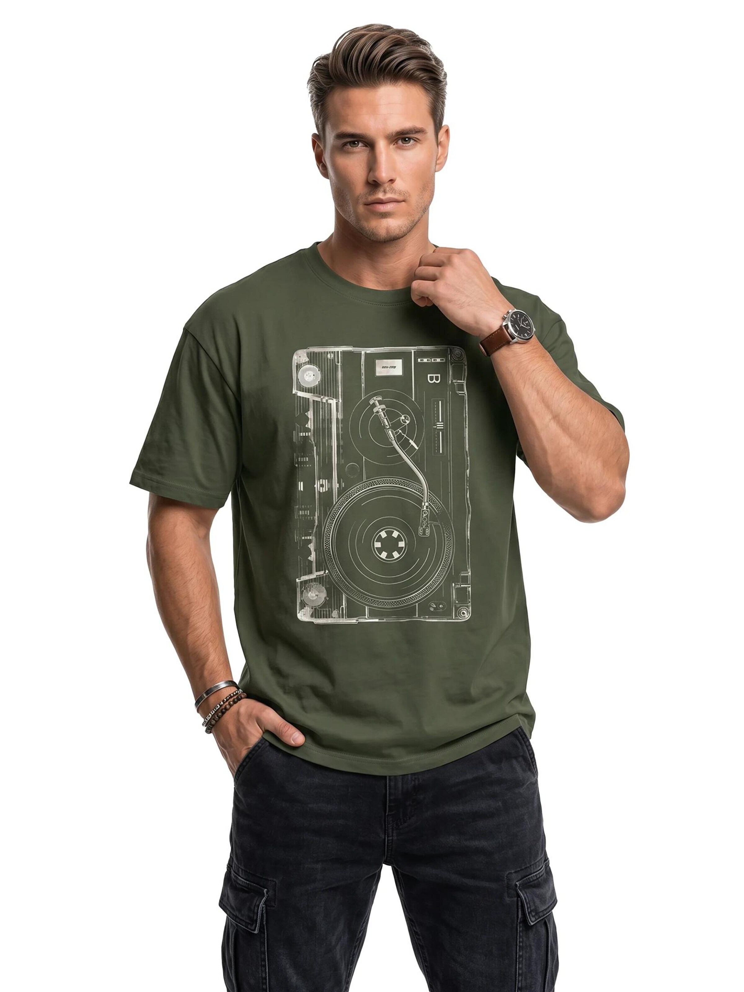 MAKAYA Shirt 'Tape B Side' in Green