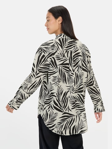 CAMEL ACTIVE Hemdbluse mit Blumenprint aus Baumwolle in Schwarz