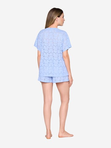 JOOP! Jeans Slaapshirt ' Allover Lace ' in Blauw