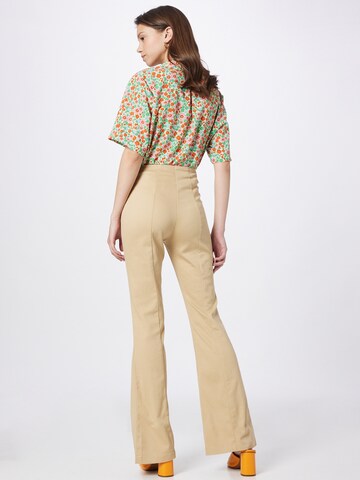 Monki Flared Hose in Beige