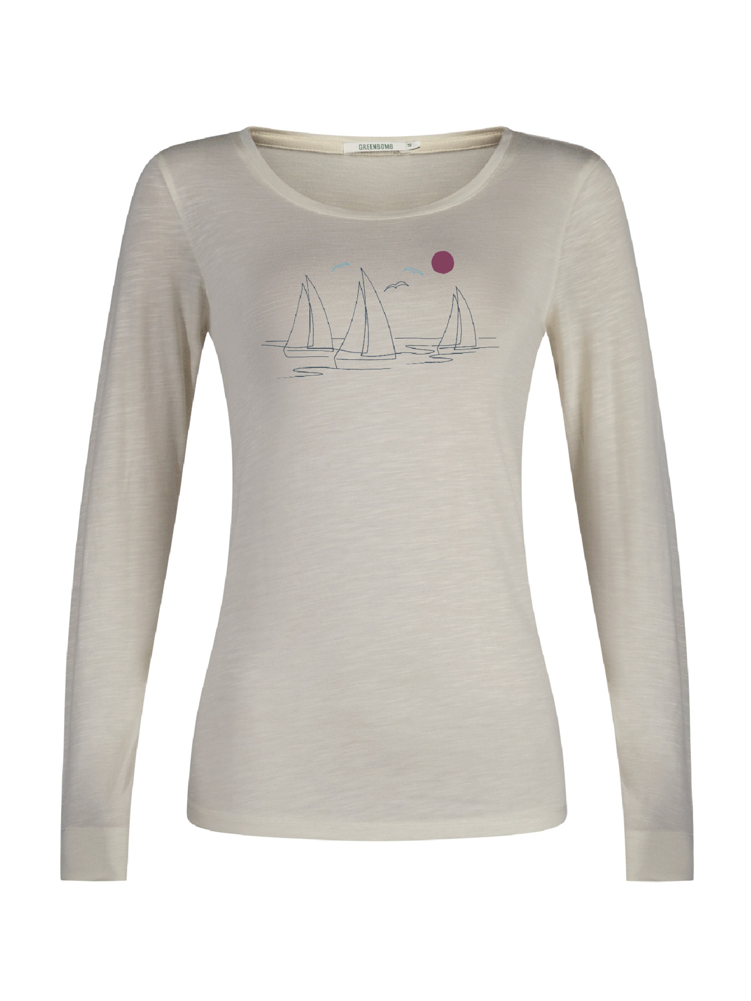 GREENBOMB Shirt 'Nature Upwind' in Weiß: Vorderseite