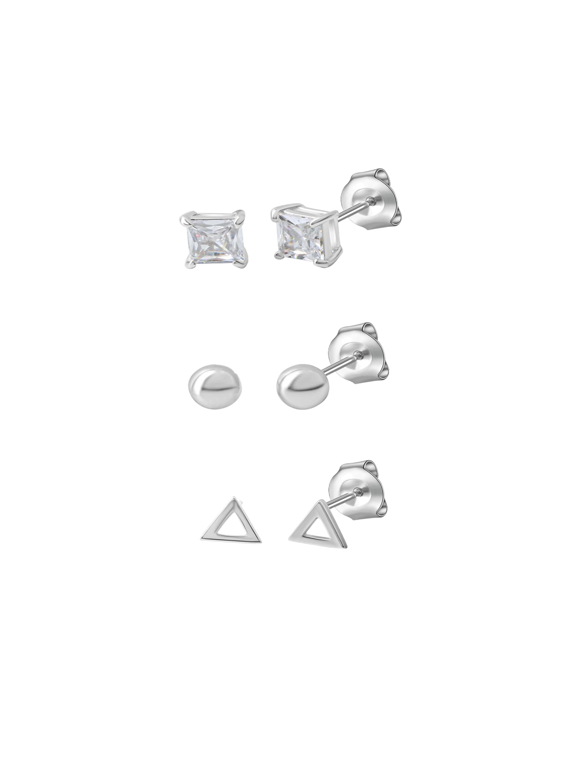 CELESTA Ohrstecker Set in Weiß: Vorderseite