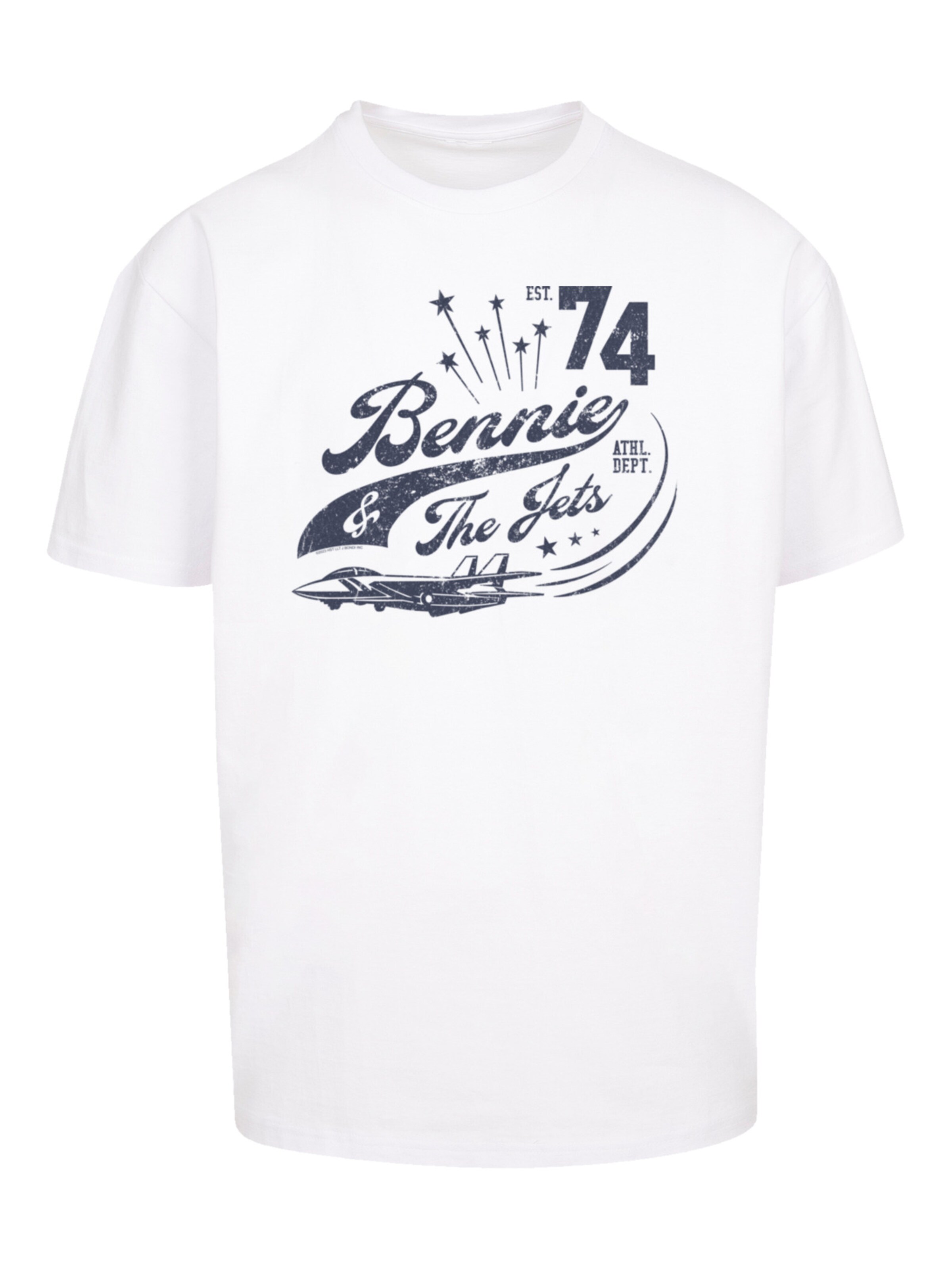 T-Shirt 'Elton John Bennie And The Jets' F4NT4STIC en blanc : devant