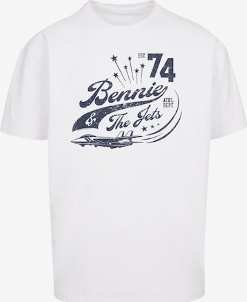 T-Shirt 'Elton John Bennie And The Jets' F4NT4STIC en blanc : devant