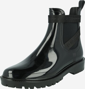 TOM TAILOR - Botas de lluvia en negro: frente