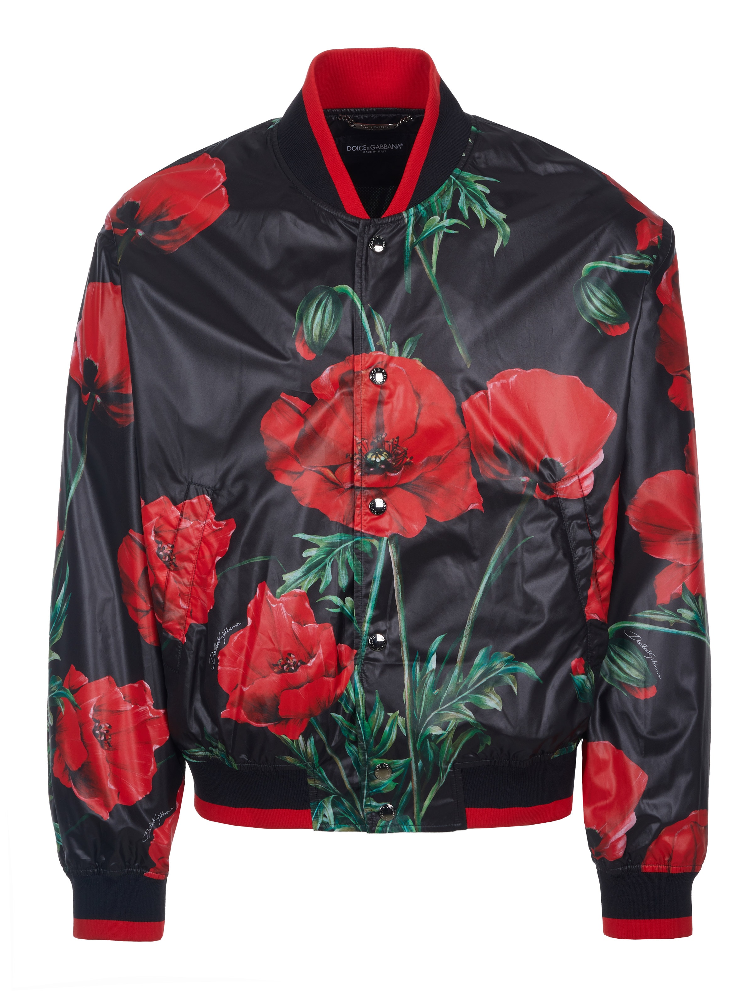 Giacca di mezza stagione 'Dolce & Gabbana Papaveri Bomberjacke' di DOLCE & GABBANA in nero: frontale