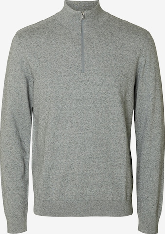 SELECTEDRegular Fit Pulover 'SLHBERG' - siva boja: prednji dio