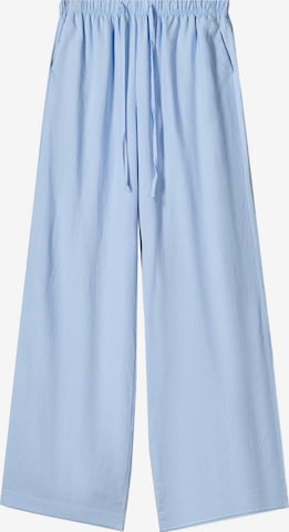 Wide Leg Pantalon Bershka en bleu : devant