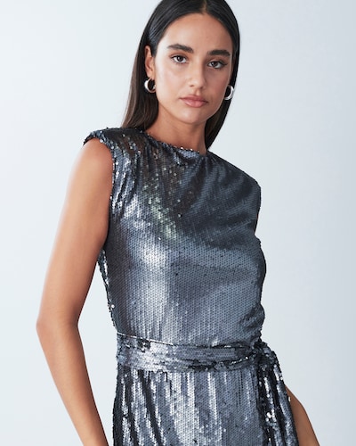 Rochie de cocktail 'Mayan' BWLDR pe gri bazalt, Vizualizare produs