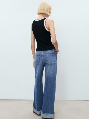 MANGO Knitted top 'CROCHI' in Black