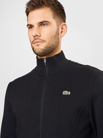 LACOSTE Zip-Up Hoodie in Black