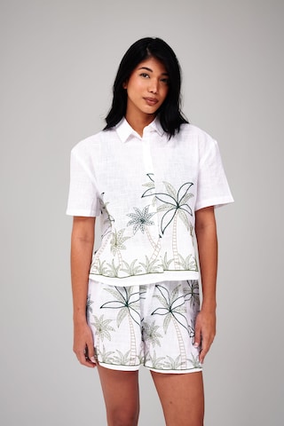 South Beach Blouse in White: front