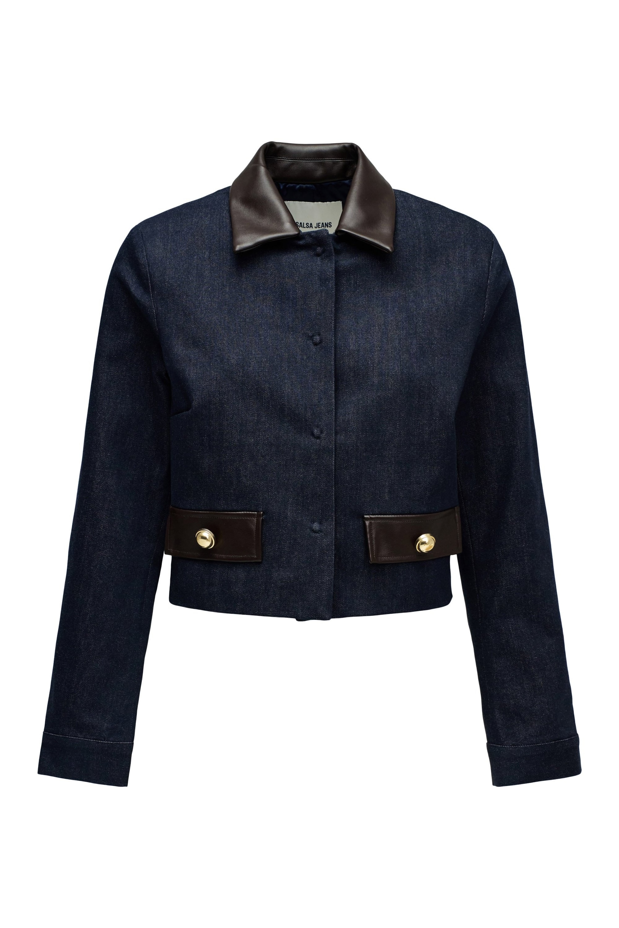 Salsa Jeans Tussenjas in Blauw: voorkant