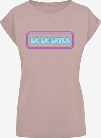 Merchcode T-Shirt 'La La Layla' in Pink: predná strana