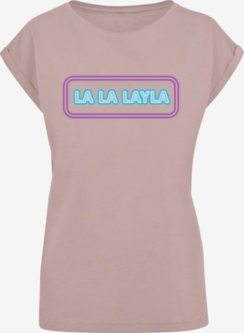 Merchcode T-Shirt 'La La Layla' in Pink: predná strana