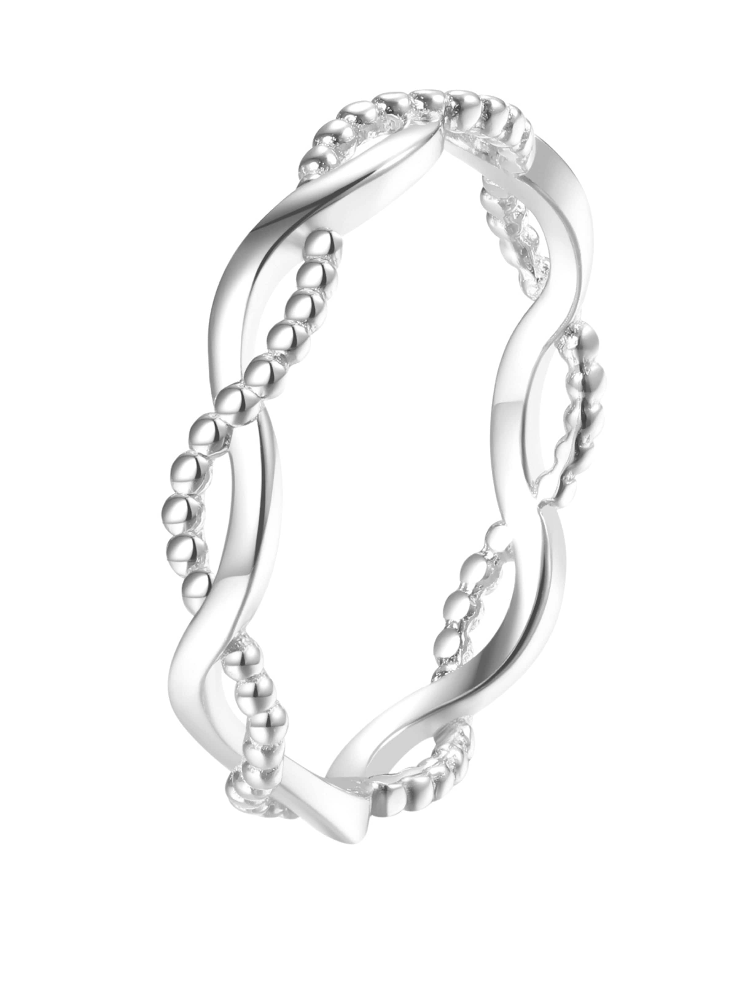 Hey Happiness Ring 'Double Helix' in Silver: front