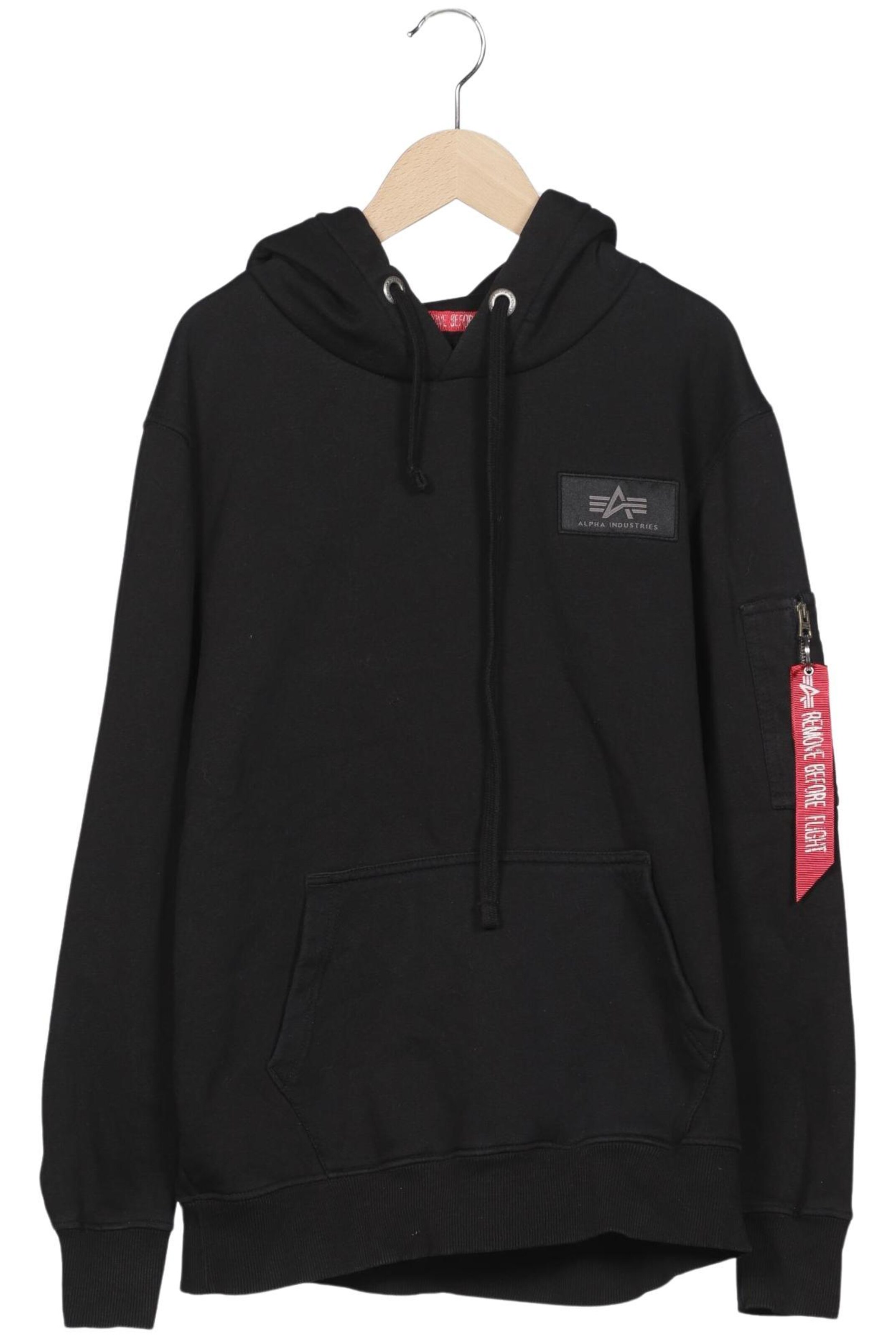 ALPHA INDUSTRIES Sweatshirt & Zip-Up Hoodie in M in Black: front