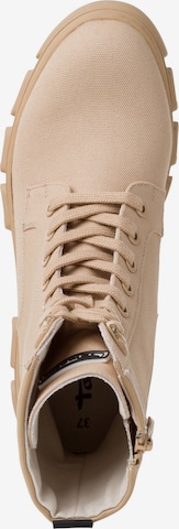 TAMARIS Lace-Up Ankle Boots in Beige