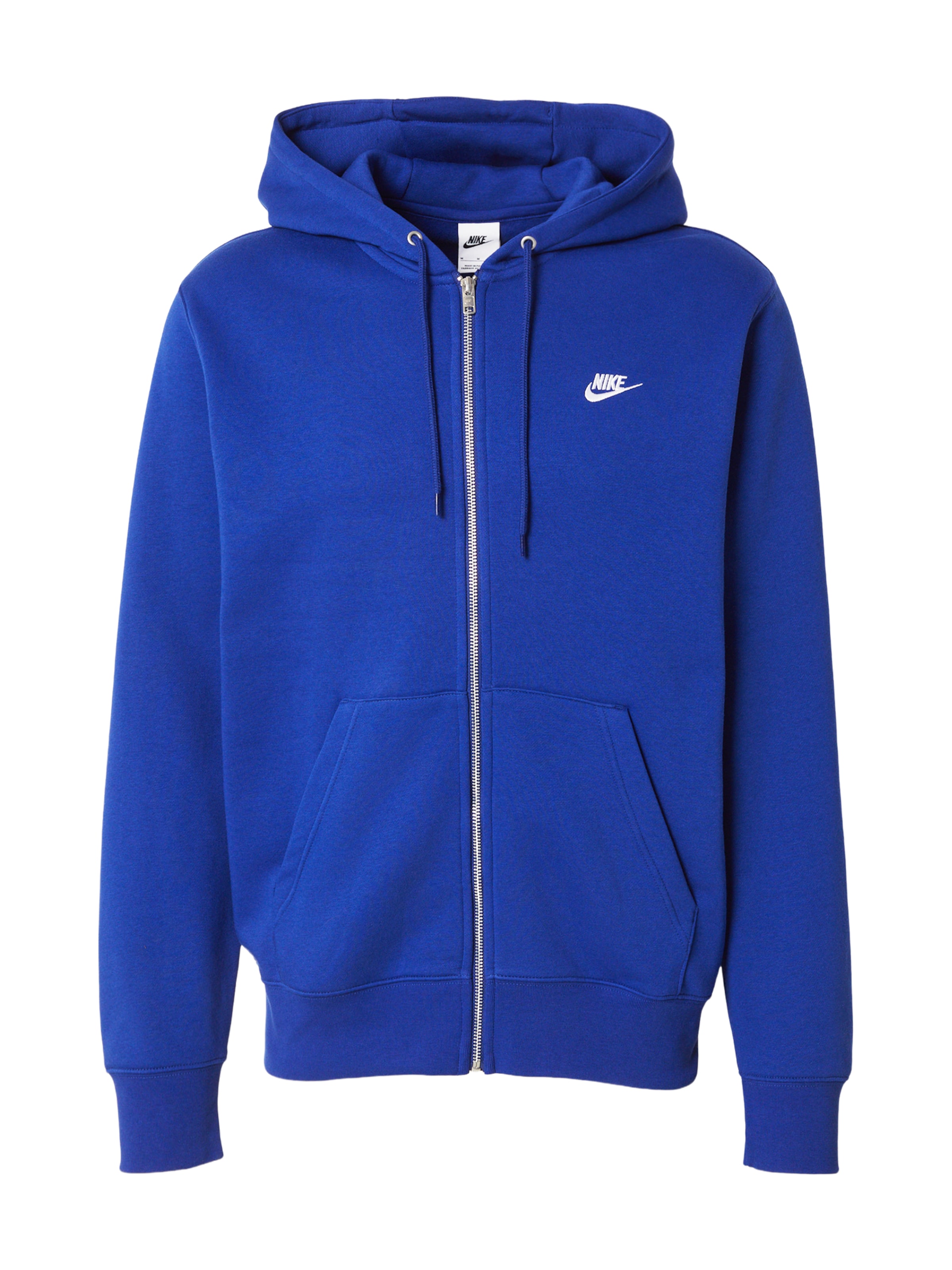 Nike Sportswear Sweatjakke 'CLUB' i XS i koboltblåt / hvid, Produktvisning