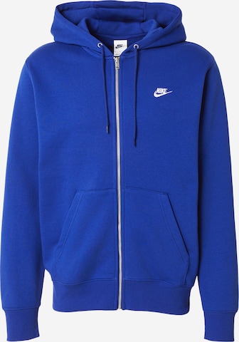 Nike Sportswear Bluza rozpinana 'CLUB' w kolorze niebieski: przód