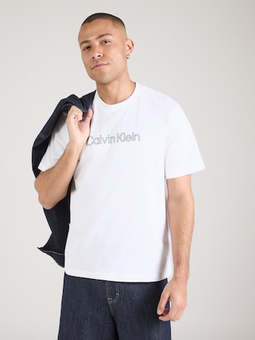 Regular T-Shirt Calvin Klein Jeans en blanc : devant