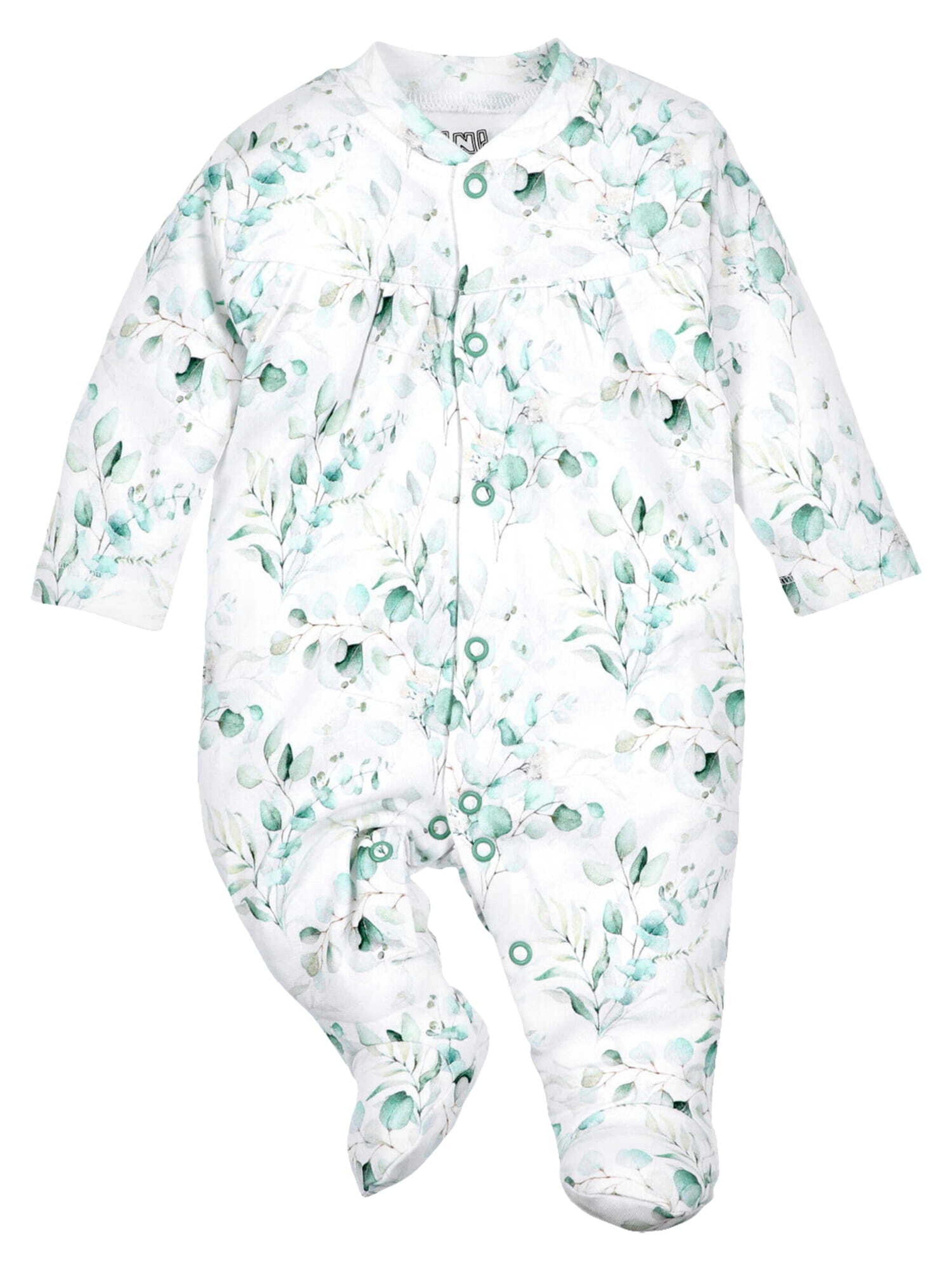 Barboteuse / body 'Eukalyptus' NINI en blanc : devant