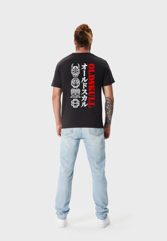 Oldskull Shirt 'Asian Icons Oldskull Graphic' in Zwart
