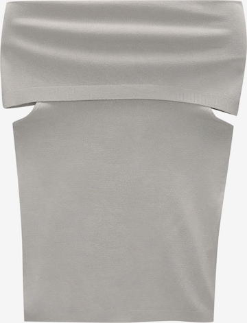 Pull&Bear Gebreide top in Grijs: voorkant